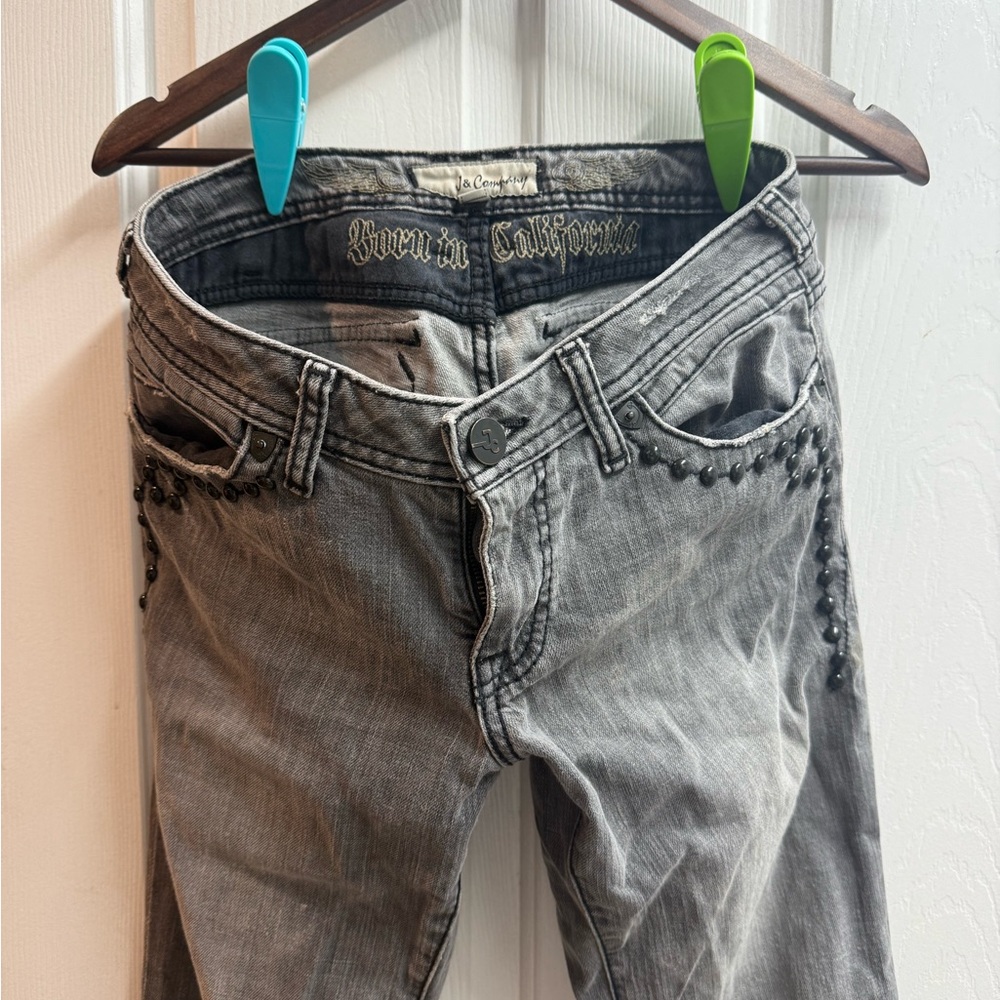 J & Company Gray Jeans with Studded Detail